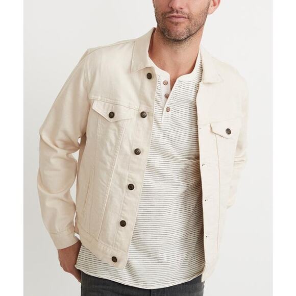 MARINE LAYER‎ Jones Stretch Jean Jacket In Beige/khaki Men’s Size XL - Picture 1 of 9